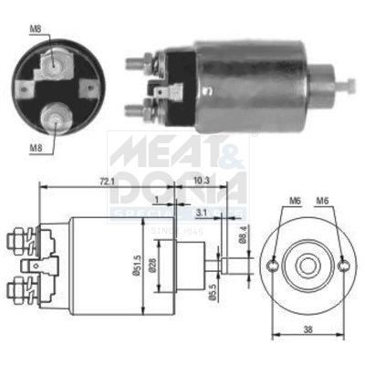 MEAT & DORIA Starter solenoid Article number: 46027 cheaply
