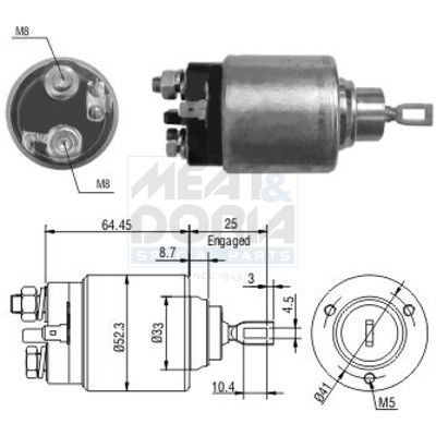 MEAT & DORIA Starter solenoid Article number: 46041 cheaply