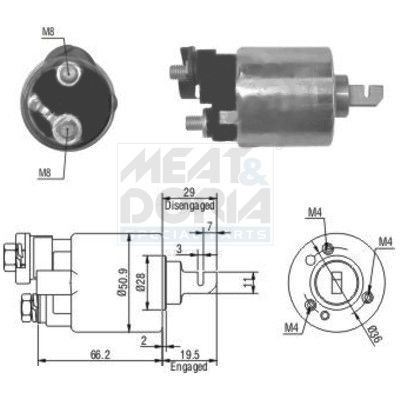 MEAT & DORIA Starter solenoid Article number: 46052 cheaply