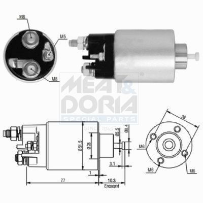 MEAT & DORIA Starter solenoid Article number: 46058 cheaply
