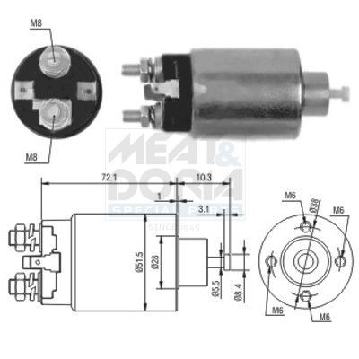 MEAT & DORIA Starter solenoid Article number: 46095 cheaply