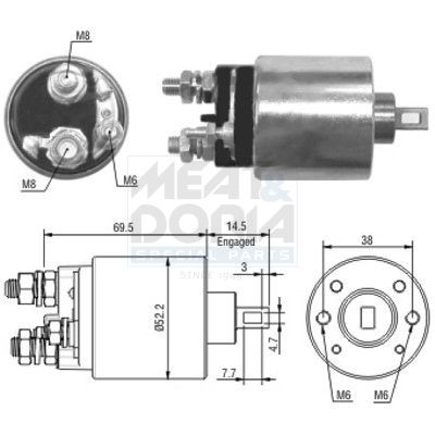 MEAT & DORIA Starter solenoid Article number: 46122 cheaply