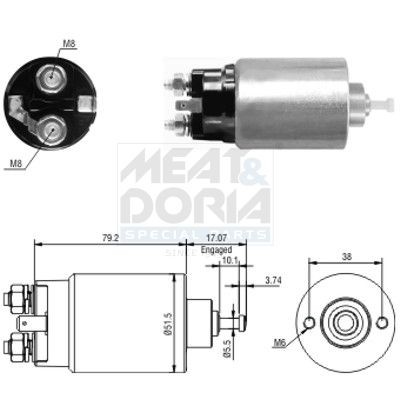 MEAT & DORIA Starter solenoid Article number: 46177 cheaply