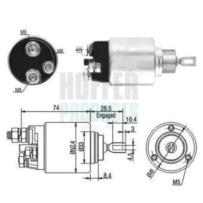 HOFFER Starter solenoid Article number: 6646034 cheaply