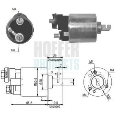 HOFFER Starter solenoid Article number: 6646052 cheaply