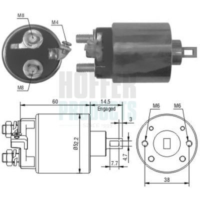 HOFFER Starter solenoid Article number: 6646056 cheaply