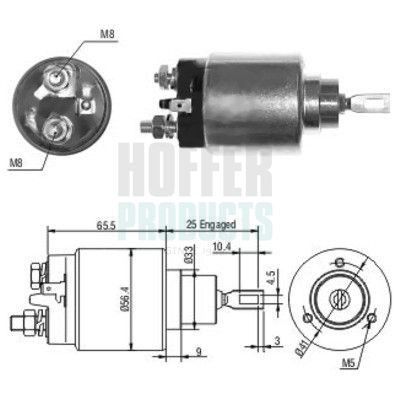 HOFFER Starter solenoid Article number: 6646115 cheaply
