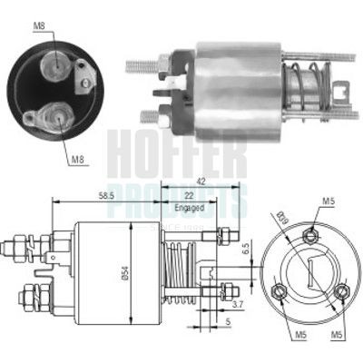 HOFFER Starter solenoid Article number: 6646121 cheaply