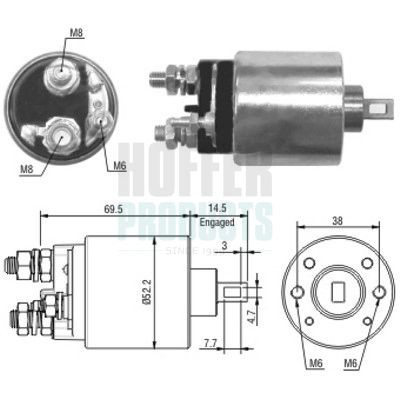 HOFFER Starter solenoid Article number: 6646122 cheaply