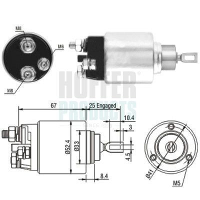 HOFFER Starter solenoid Article number: 6646151 cheaply