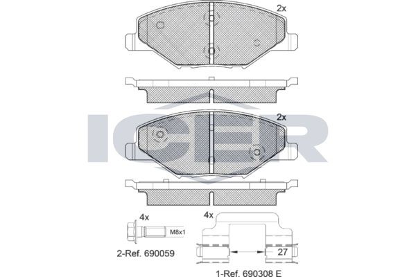 ICER Brake pad set Article number: 182110 cheaply