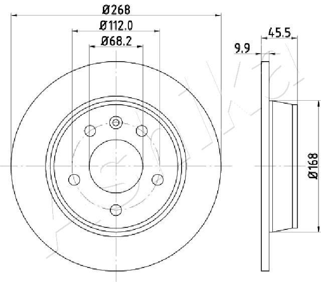 ASHIKA Brake disc Article number: 61-0K-K19 cheaply