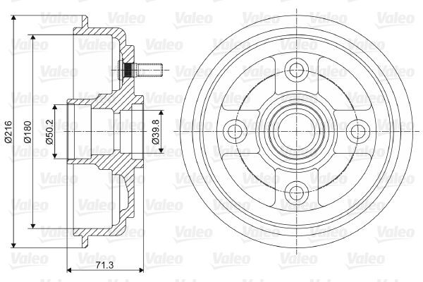 VALEO Brake drum Article number: 237052 cheaply