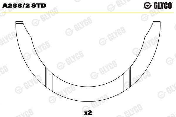 GLYCO A288/2 STD Thrust Washer, crankshaft AVENSIS 2.4 VVT-i (ACM21) 156 PS Petrol 2009