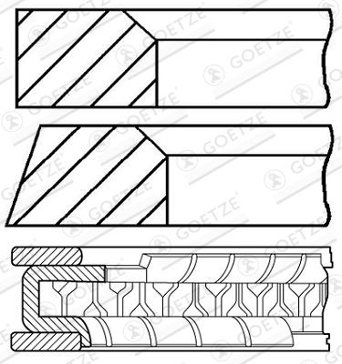 GOETZE ENGINE Piston Ring Kit Article number: 08-154208-00 cheaply