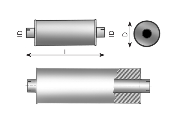 DINEX Midtre eksospotte, universell artikkelnummer: 87354 billig
