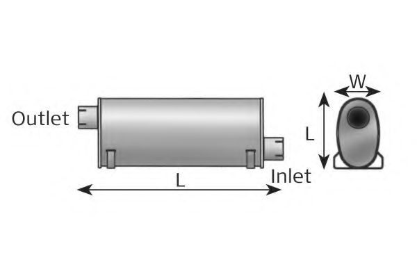 DINEX Midtre eksospotte, universell artikkelnummer: 89398 billig