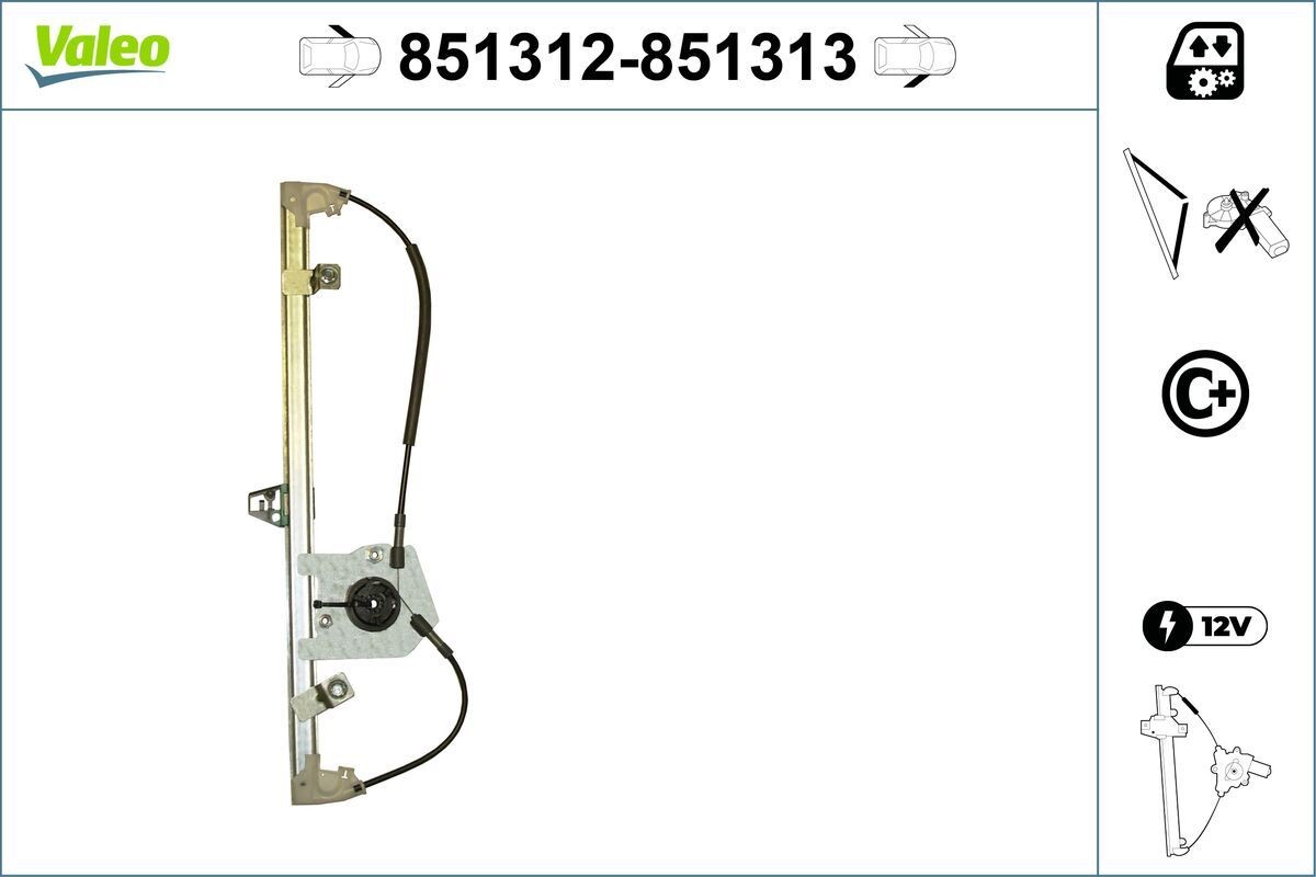 VALEO Window regulator Article number: 851312 cheaply