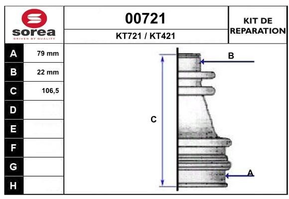 SNRA Bellow Set, drive shaft Article number: 00721 cheaply