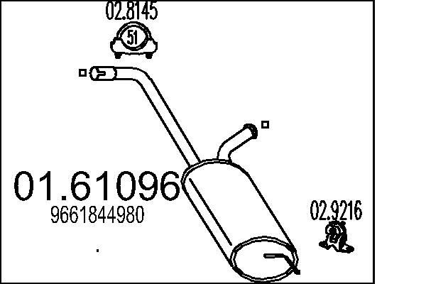 MTS Rear silencer Article number: 01.61096 cheaply