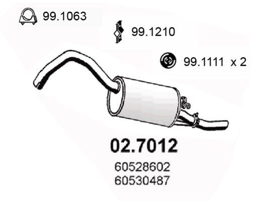 ASSO Rear silencer Article number: 02.7012 cheaply