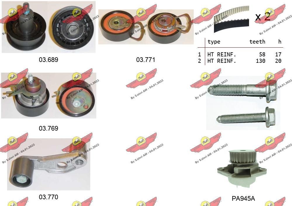 AUTOKIT Timing belt kit Article number: 04.5108PA cheaply