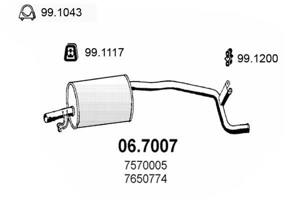 ASSO Rear silencer Article number: 06.7007 cheaply
