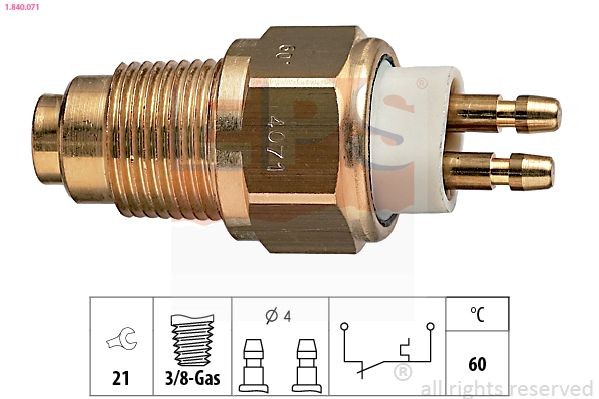 EPS 1.840.071 Temperature Switch, coolant warning lamp 121 1.1 54 PS Petrol 1997