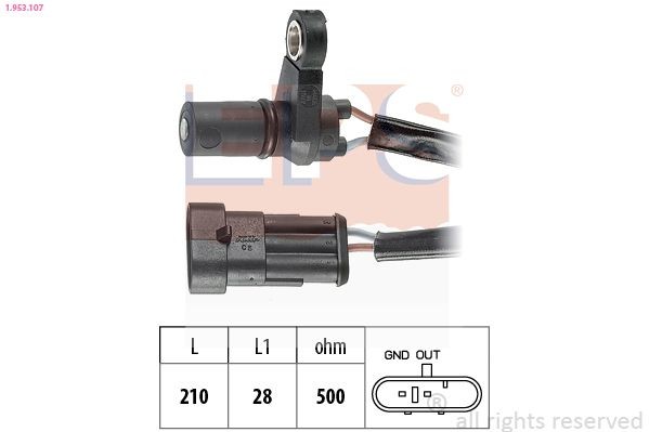 EPS 1.953.107 RPM Sensor, automatic transmission ASTRA 2.0 i 115 PS Petrol 1998