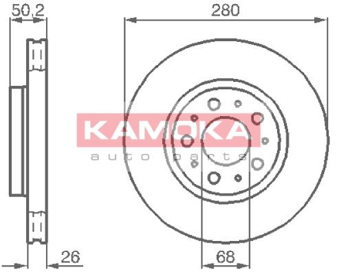 KAMOKA Brake disc Article number: 1031210 cheaply