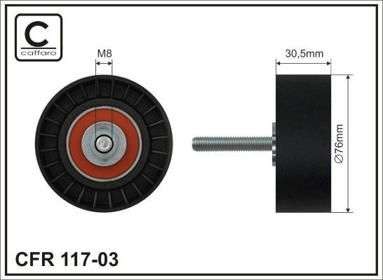 CAFFARO Deflection / Guide Pulley, v-ribbed belt Article number: 117-03 cheaply