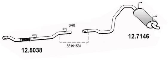 ASSO Exhaust Pipe Article number: 12.5038 cheaply