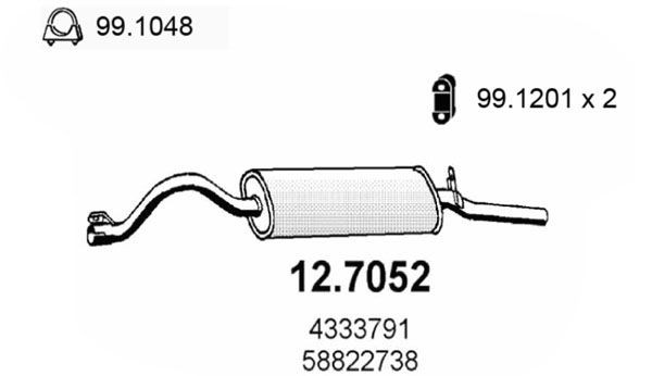 ASSO Rear silencer Article number: 12.7052 cheaply