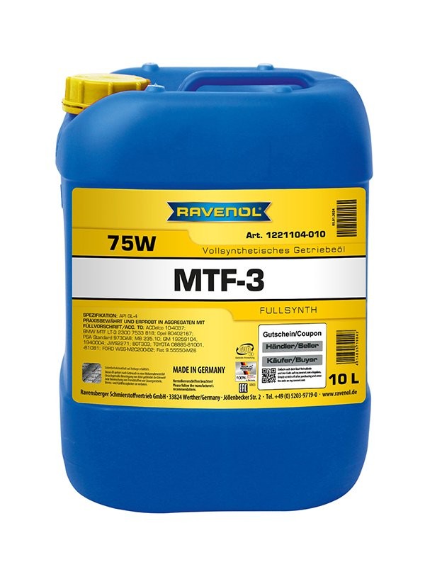 RAVENOL Gearolie MTF-3 Varenummer: 1221104-010-01-999 billige