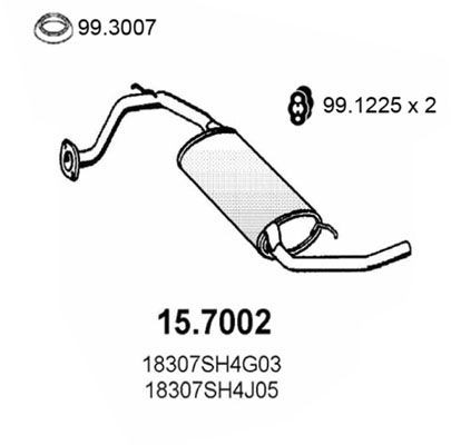 ASSO Rear silencer Article number: 15.7002 cheaply