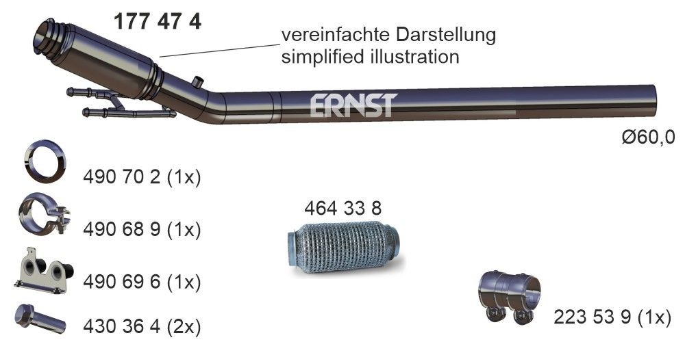 ERNST Udstødningsrør Varenummer: 177474 billige
