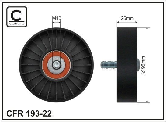 CAFFARO Deflection / Guide Pulley, v-ribbed belt Article number: 193-22 cheaply