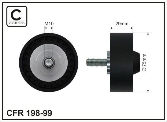 CAFFARO Deflection / Guide Pulley, v-ribbed belt Article number: 198-99 cheaply