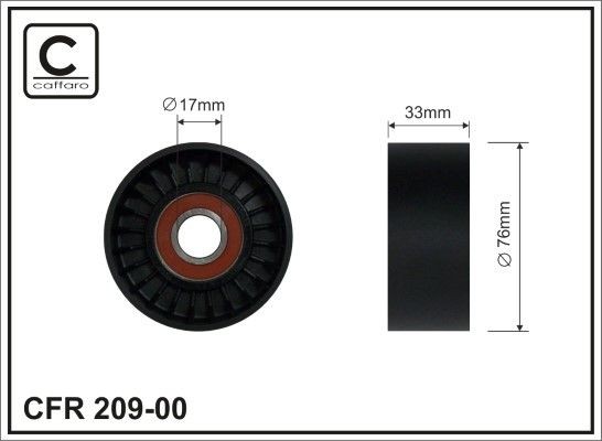 CAFFARO Deflection / Guide Pulley, v-ribbed belt Article number: 209-00 cheaply