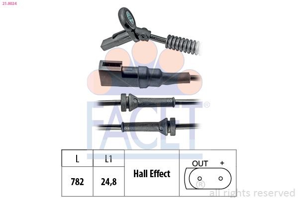 FACET ABS sensor Article number: 21.0024 cheaply