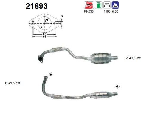 AS Catalytic converter Article number: 21693 cheaply