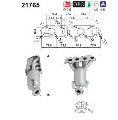 AS Catalytic converter Article number: 21765 cheaply