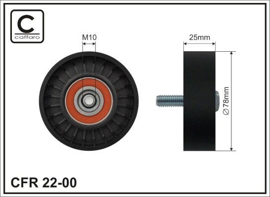 CAFFARO Deflection / Guide Pulley, v-ribbed belt Article number: 22-00 cheaply
