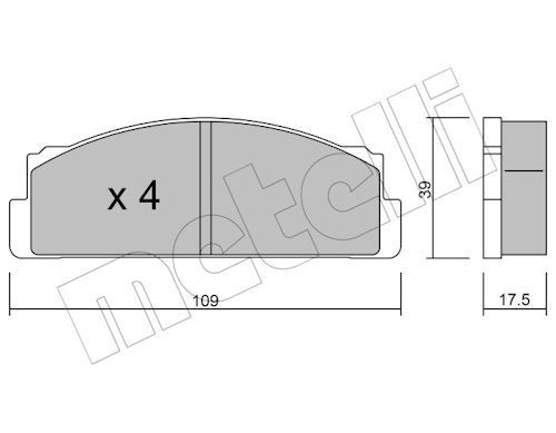 METELLI Brake pad set Article number: 22-0001-0 cheaply