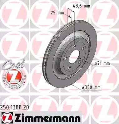 ZIMMERMANN Brake disc Article number: 250.1388.20 cheaply
