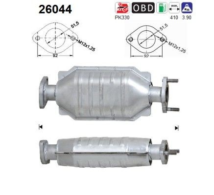 AS Catalytic converter Article number: 26044 cheaply