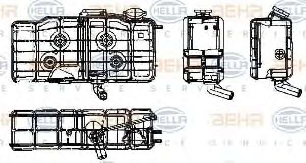 HELLA Coolant expansion tank Article number: 8MA 376 705-171 cheaply