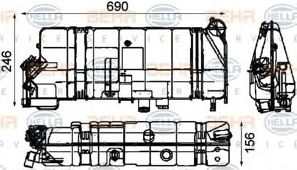 HELLA Coolant expansion tank Article number: 8MA 376 705-261 cheaply