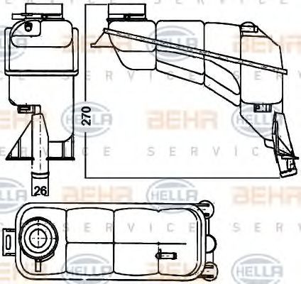 HELLA Coolant expansion tank Article number: 8MA 376 755-121 cheaply