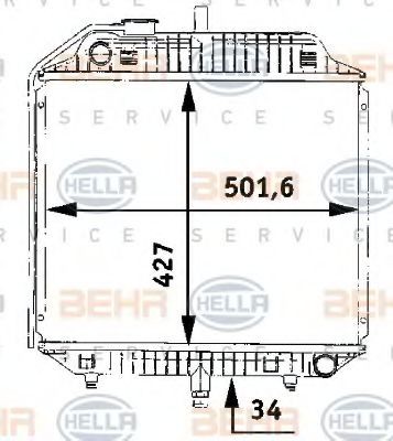 HELLA Engine radiator Article number: 8MK 376 706-201 cheaply